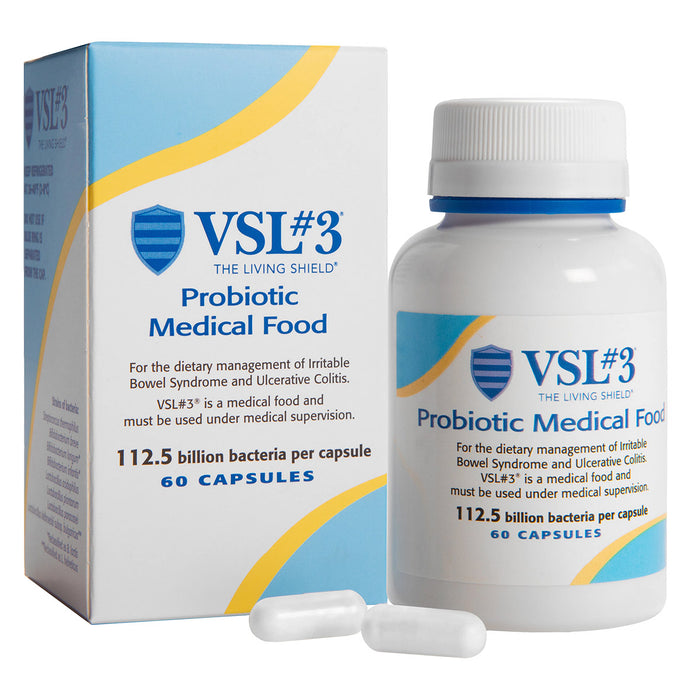 Vsl#3 Probiotics Medical Food For Gut Health Dietary Management, High Potency 112.5 Billion CFU Dose, 1 Gastro Recommended Multi-Strain Probiotic, 60 Pack Capsules