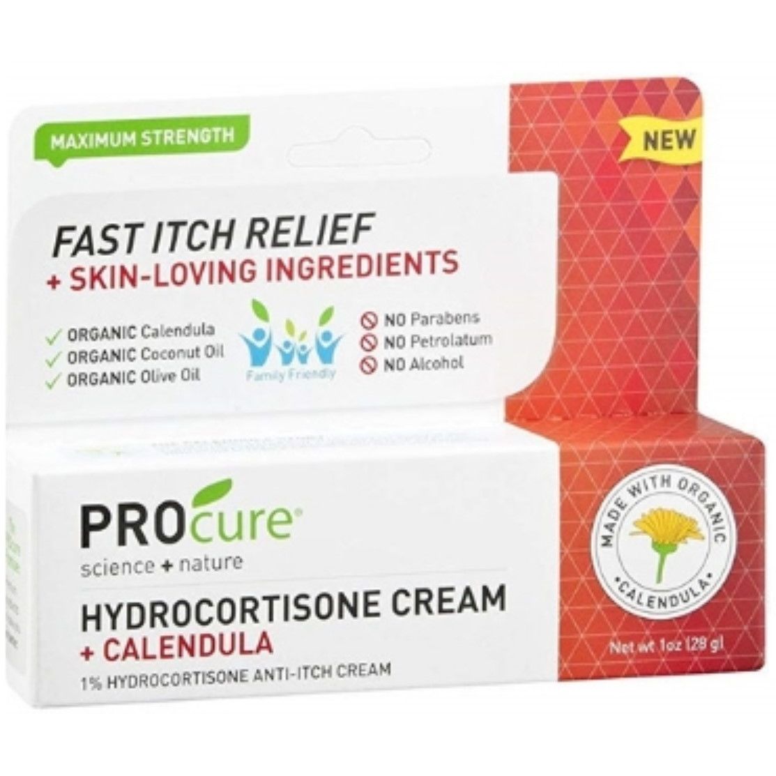 Procure Hydrocortisone 1%+Calendula Maximum Strength Anti-Itch Cream 1 Oz