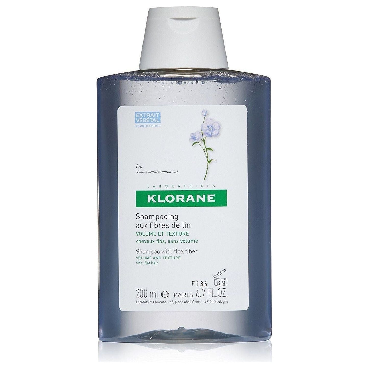 Klorane Shampoo with Flax Fiber, 6.7 Oz