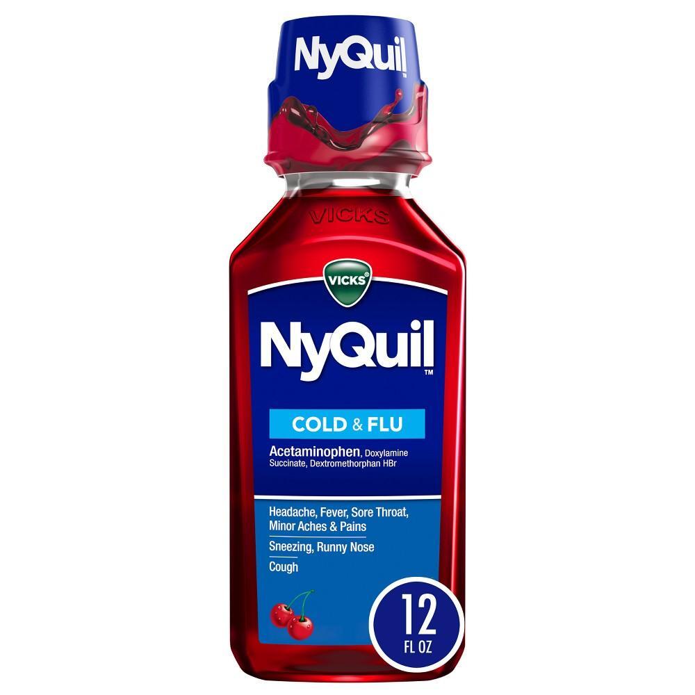 Vicks® NyQuil™ Cold & Flu Cherry Liquid, 12 oz