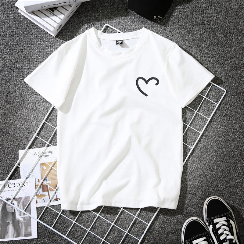 Loose White Couple Wear Short Sleeve