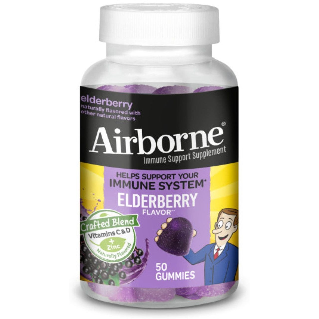 Airborne® Immune Support Supplement Multivitamin Elderberry Gummy, 50 EA