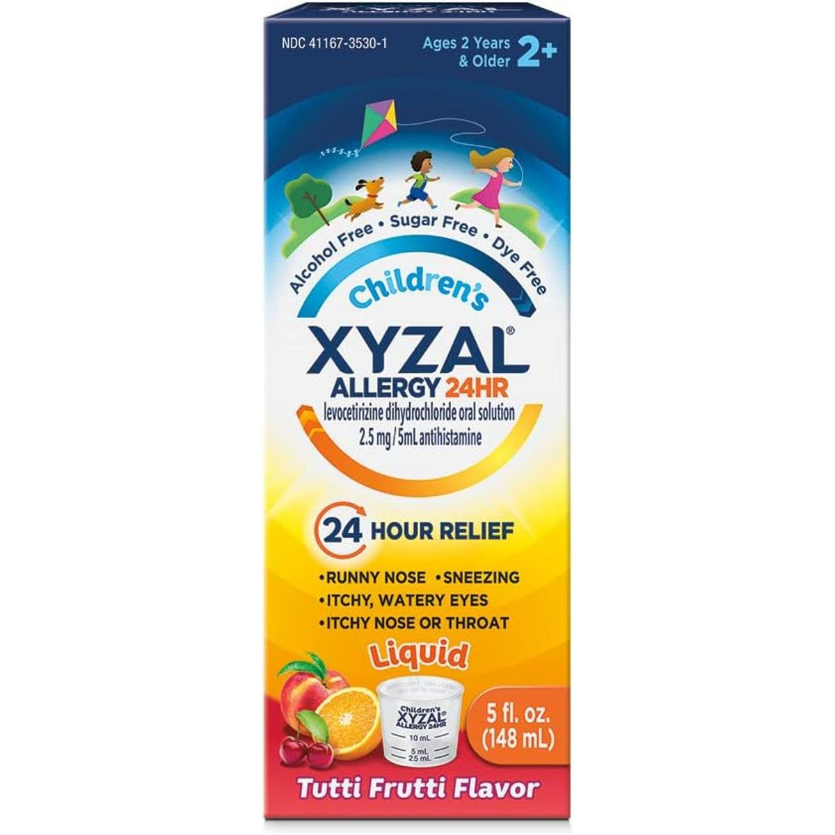 Xyzal® Children's 2.5 mg/5 mL 24-Hour Allergy Relief Bubblegum Flavor Liquid, 5 oz