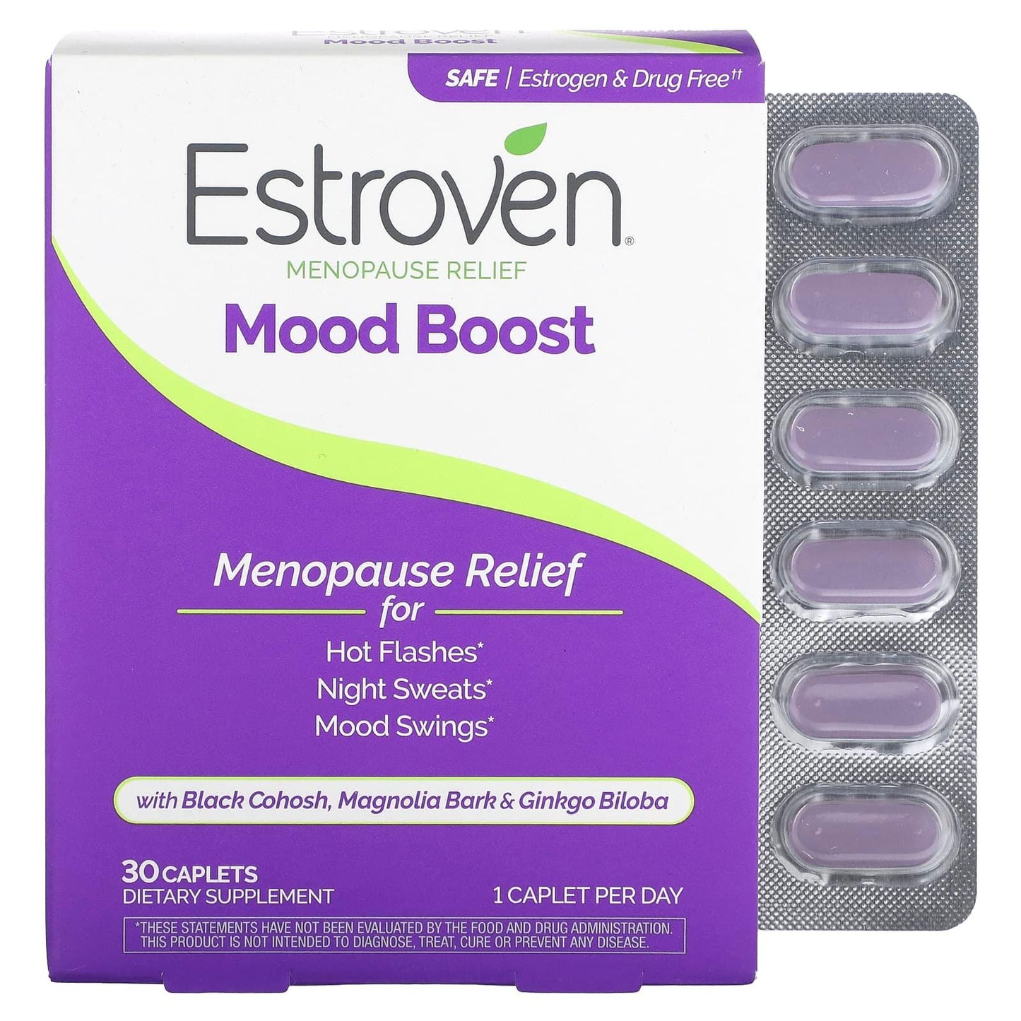 Estroven Menopause Relief, Stress Plus Mood & Memory, Caplets 30 ct