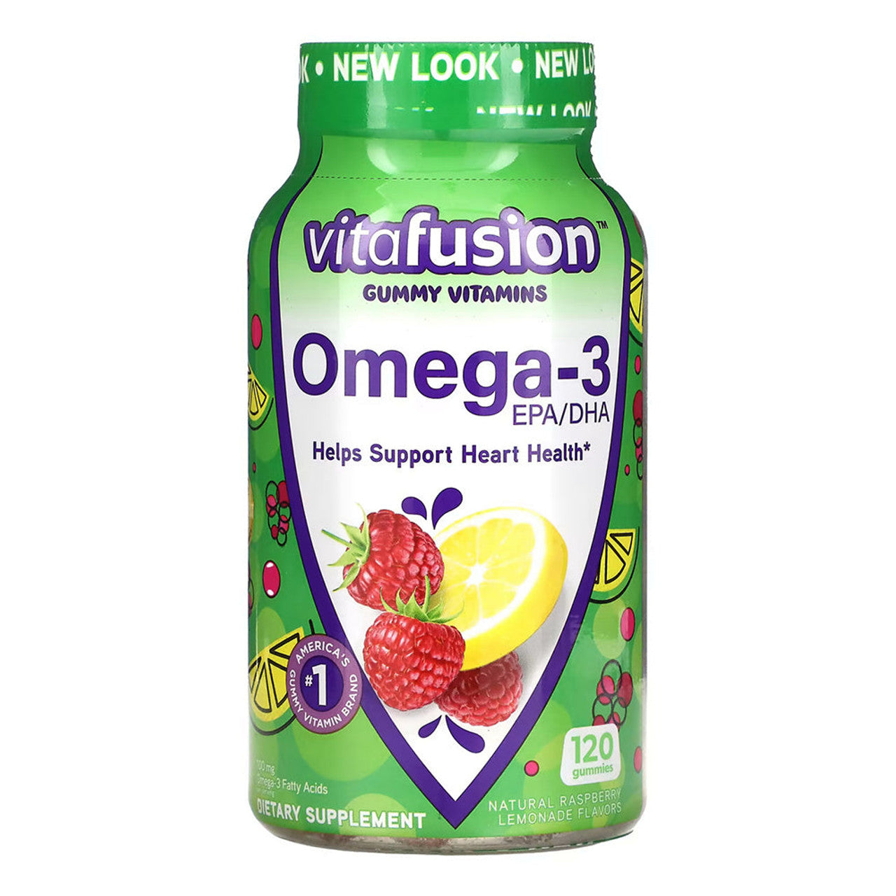 Vitafusion Omega-3 Gummy Vitamins, Heart Health Support with DHA & EPA, 120 Count (Assorted Fruit Flavors)