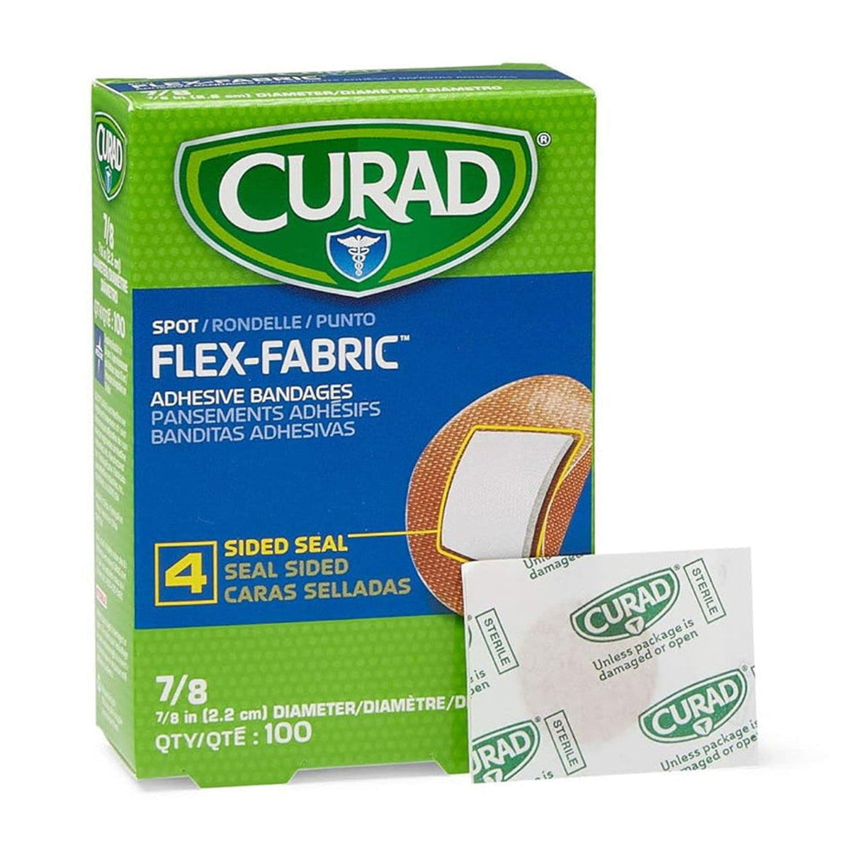 Curad Flex Fabric Spot Adhesive Bandages, Bandage Diameter Is 7/8"