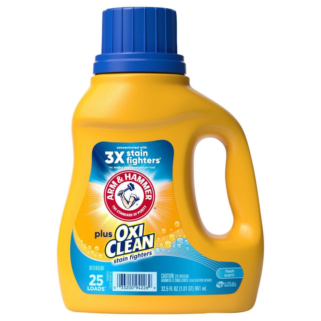 Arm & Hammer Detergent, Fresh Scent, Stain Fighters 32.5 Fl Oz