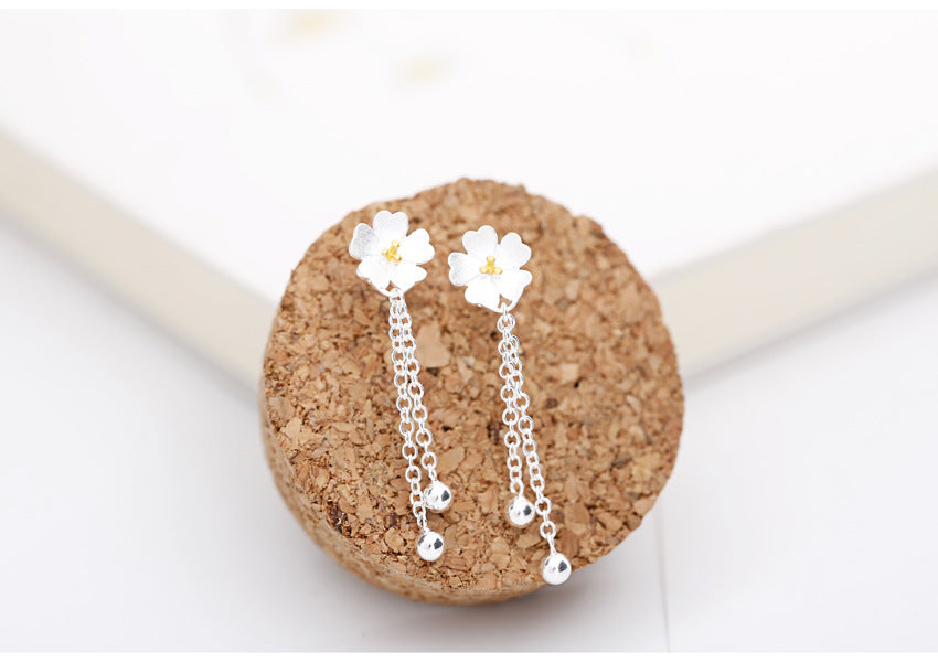 Sterling Silver Fashion Hundred Cherry Blossom Ear Jewelry