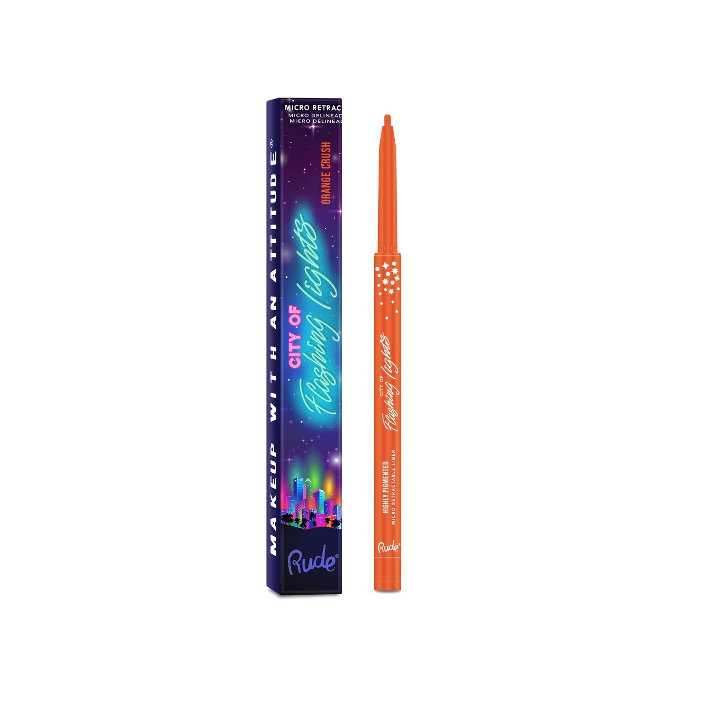 RUDE City of Flashing Lights Micro Retractable Liner - Orange Crush