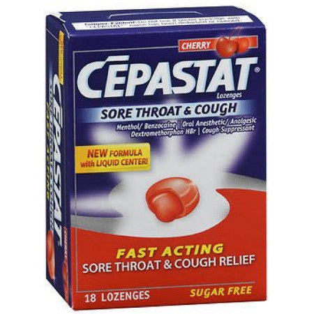 Cepastat Sore Throat & Cough Sugar Free Lozenges Cherry