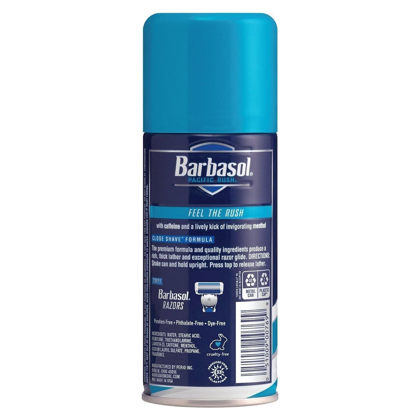 Barbasol Shave Cream, Pacific Rush, 7 Oz