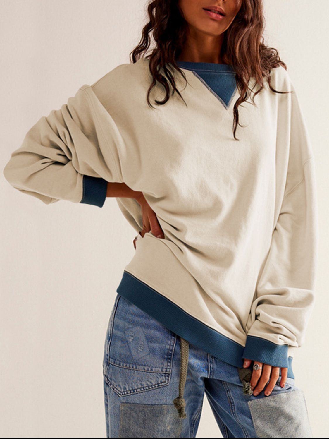 Women's Contrast Trim Sweatshirt