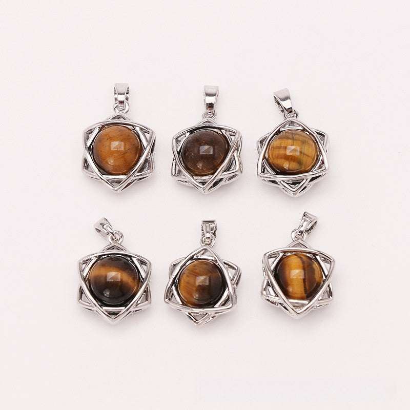 Crystal Aventurine Agate Star Pendant Beads