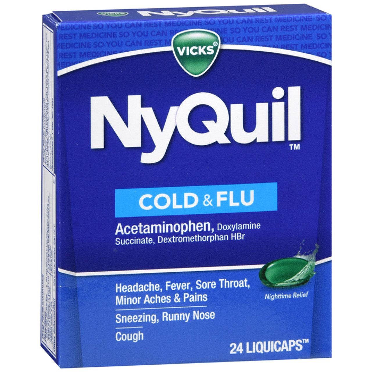 Vicks® NyQuil™ Nighttime Cold & Flu LiquiCaps™, 24 EA