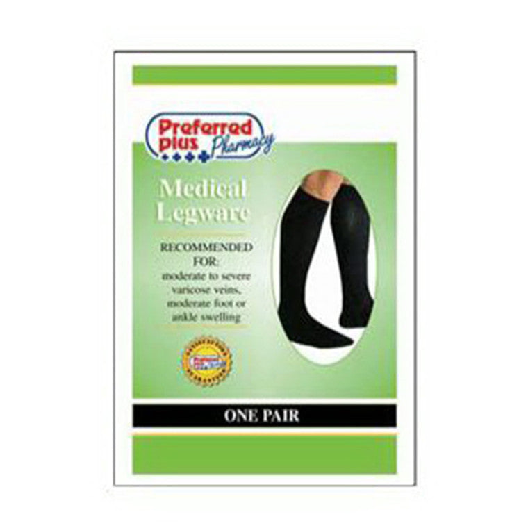 Preferred Pharmacy Preffered Plus Socks For Men Size 20-30 # 1631, Black- 1 Pair, Small