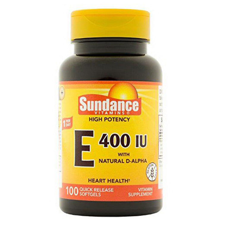 Sundance Vitamins 180Mg ( 400 IU) High Potency Vitamin E 100 Softgels