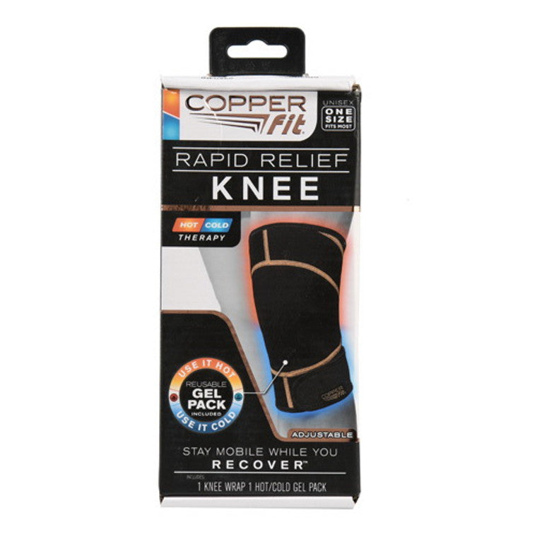 Copper Fit Rapid Relief Knee Wrap, Hot Or Cold Gel Pack