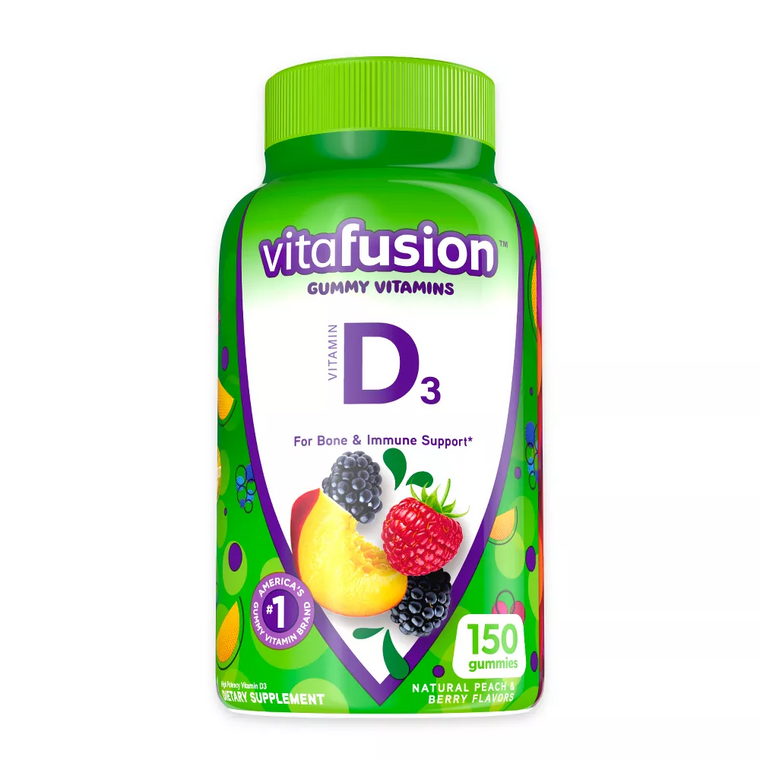 Vitafusion Vitamin D3 Gummy Vitamins, 2000 IU (50 mcg), Immune & Bone Health Support, Fruit Flavors, 150 Count