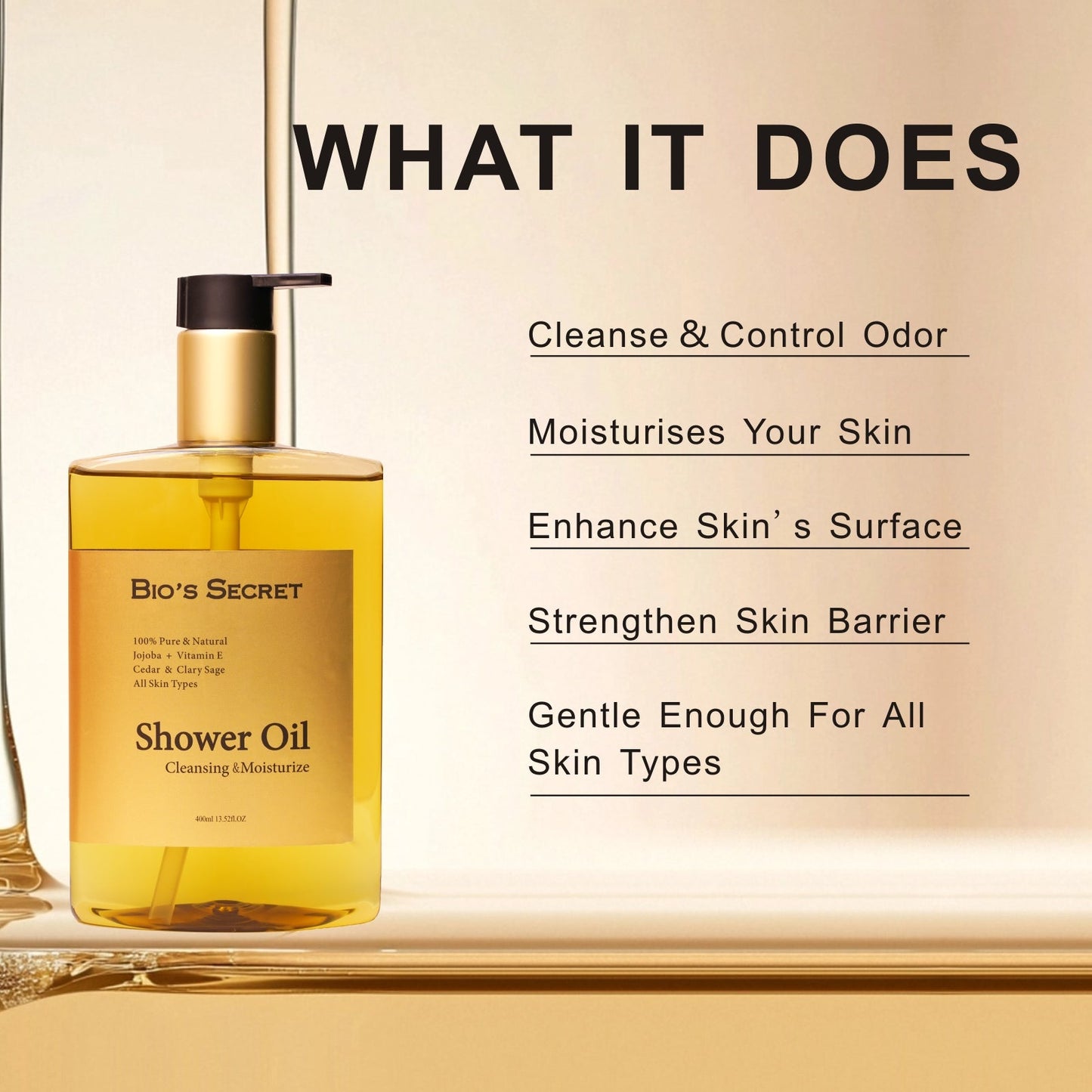 Bio's Secret Cedarwood & Jojoba Oil Shower Oil