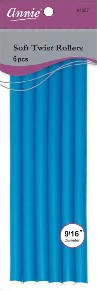 Annie Soft Twist Rollers 6pcs - 9/16in Dia