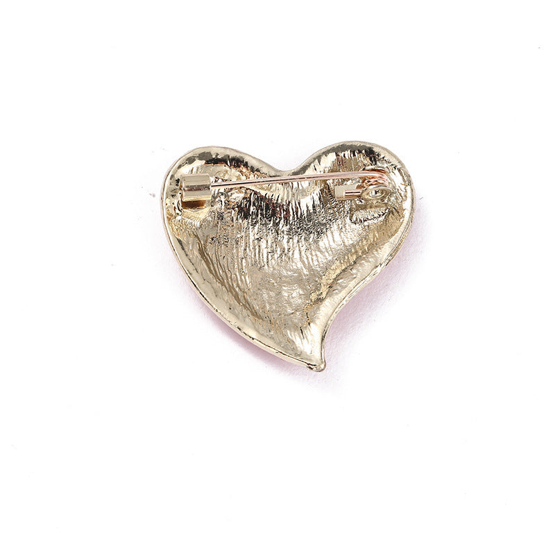 Vintage Rhinestone Heart-shaped Diamond Brooch