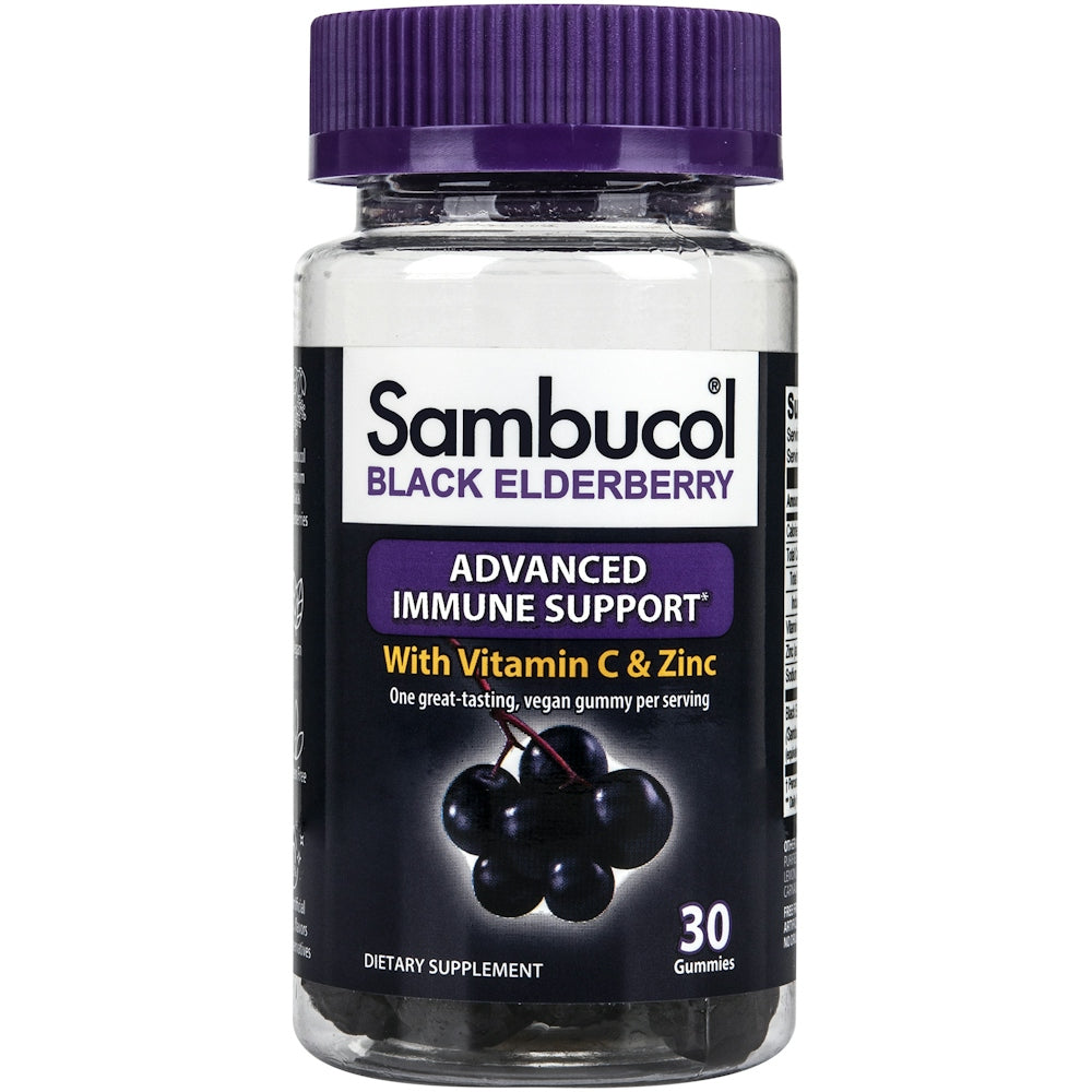 Sambucol Black Elderberry Immune Support Gummies With Vitamin C And Zinc - 30ct