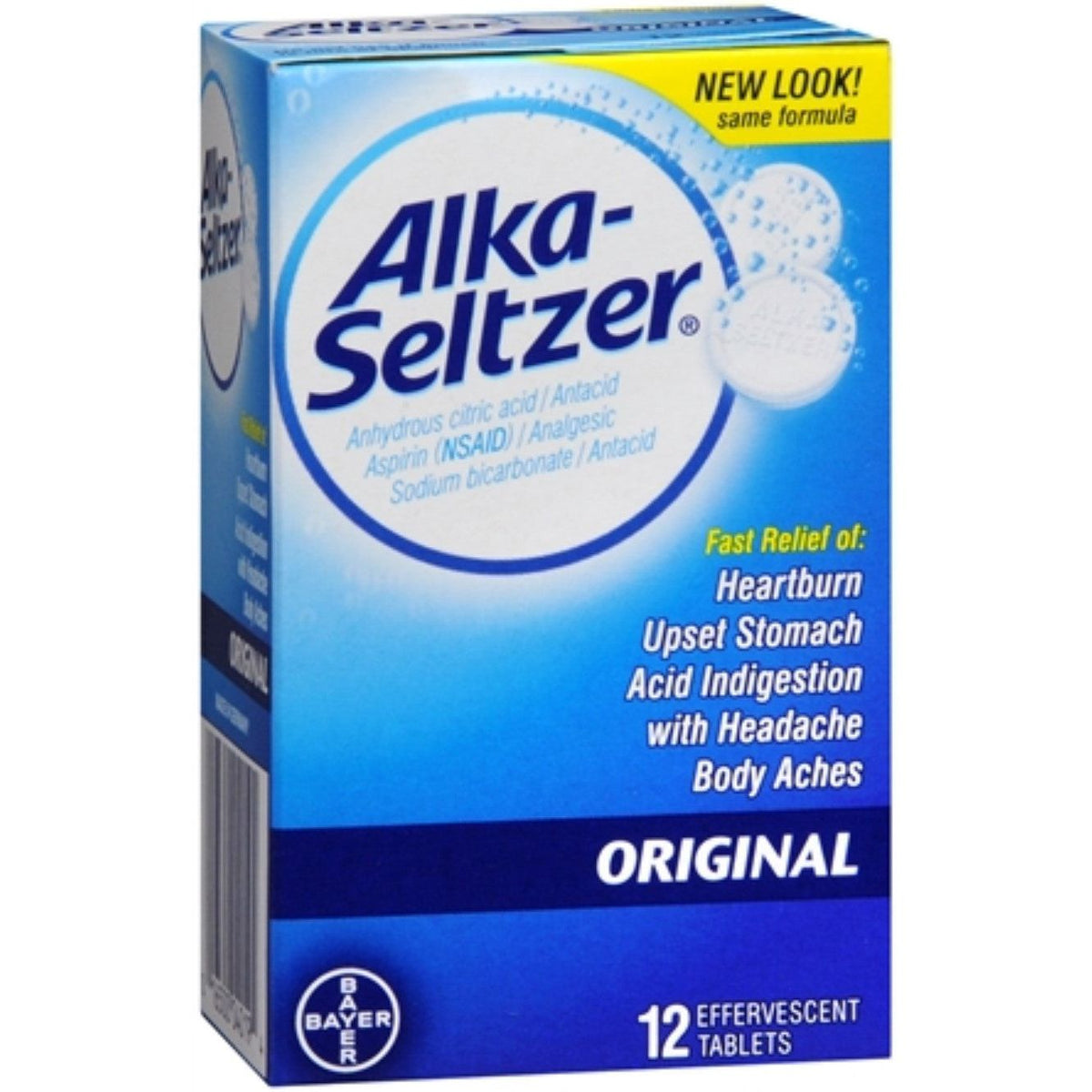 Alka-Seltzer® 324 mg Blue Effervescent Tablet, 12 EA