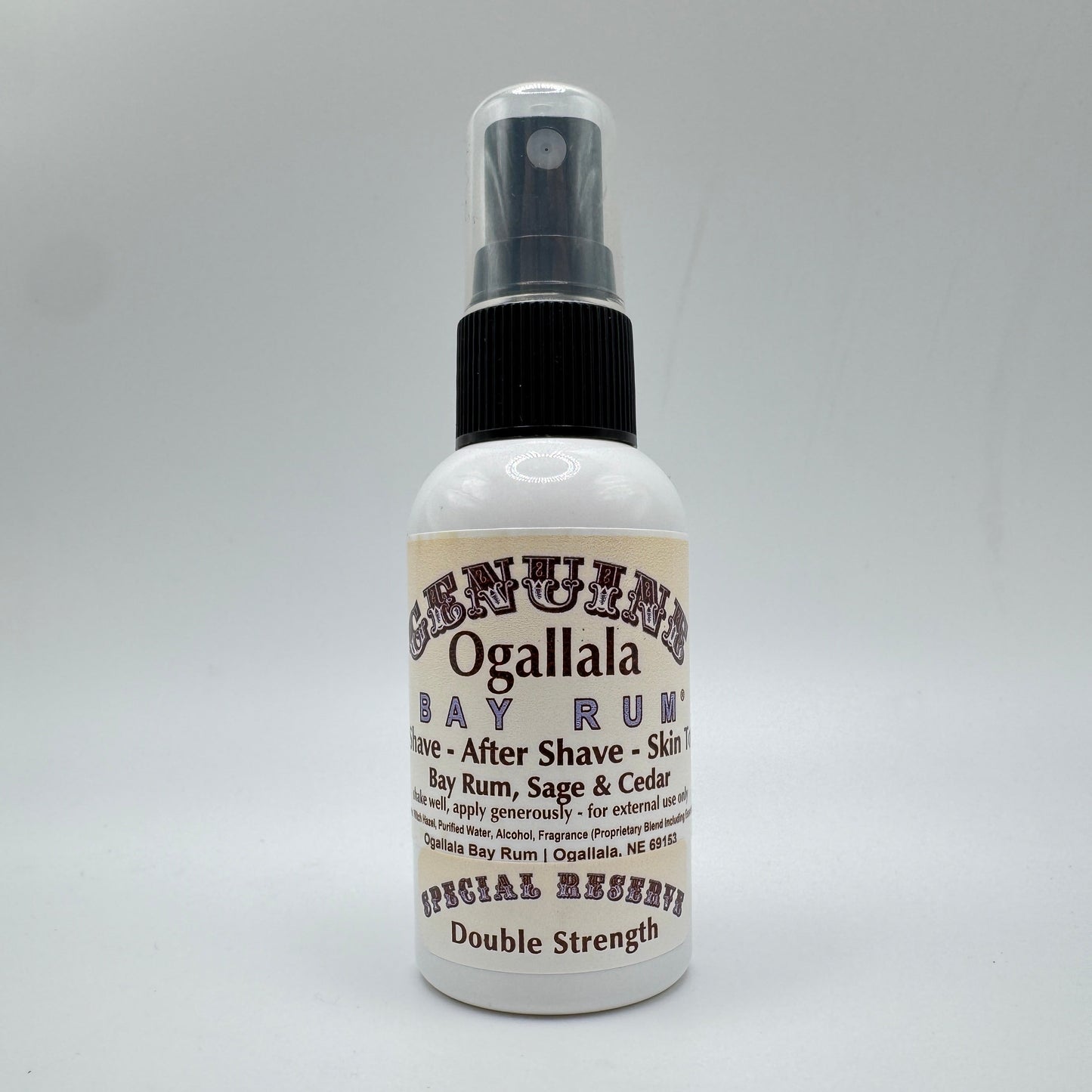 Ogallala Bay Rum, Sage & Cedar Double Strength Pre Shave - After Shave - Skin Toner 2 Oz