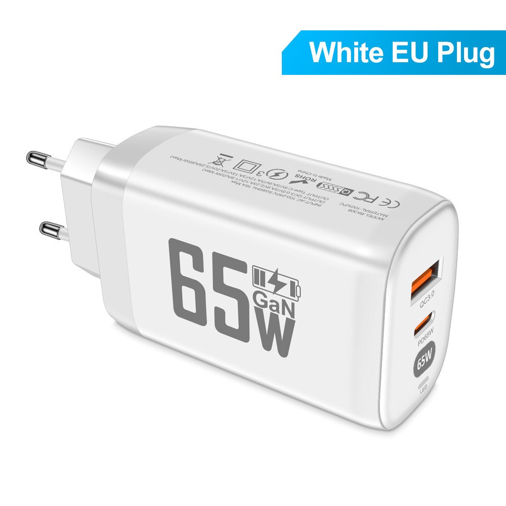 Computer laptop adapter GaN GaN PD65W fast charging head QC3.0 charger