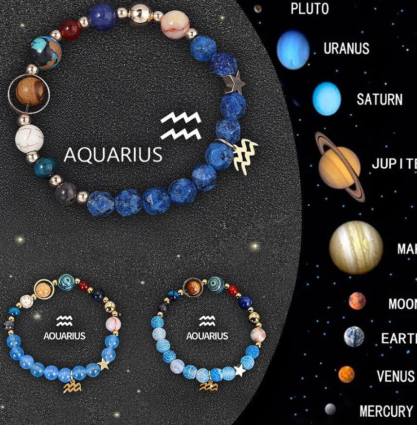 Twelve Zodiac Crystal Bracelets
