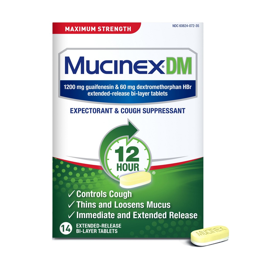 Mucinex Expectorant & Cough Suppressant, 12 Hour, Maximum Strength, Extended Release Bi Layer Tablets