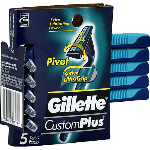 Gillette Sensor2 Plus Disposable Razors 5 Ct Carded Pack