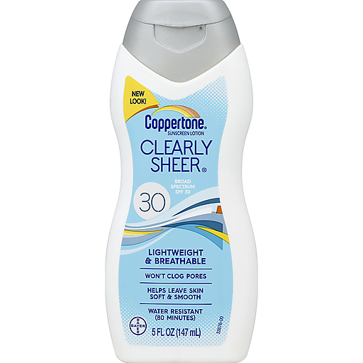 Coppertone Sunscreen Lotion Clearly Sheer Broad Spectrum SPF 30