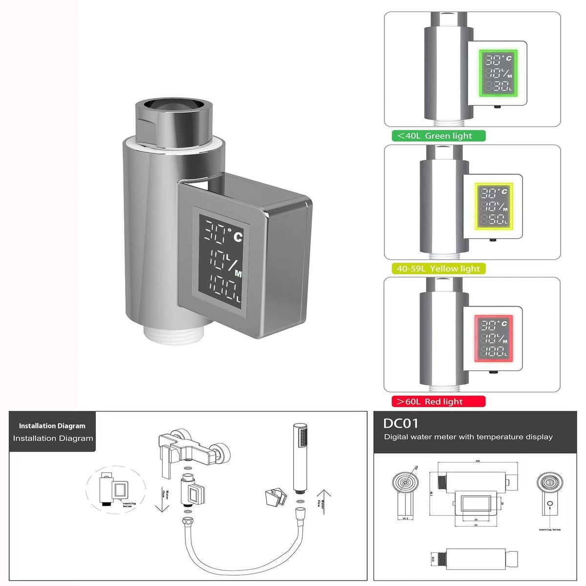 Children's Bath Faucet Shower Household Thermometer