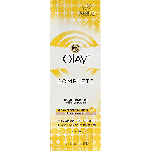 Olay Complete Tinted Moisturizer With Sunscreen Broad Spectrum SPF 15 Fair-to-Medium 1.7 Fl. Oz. Box