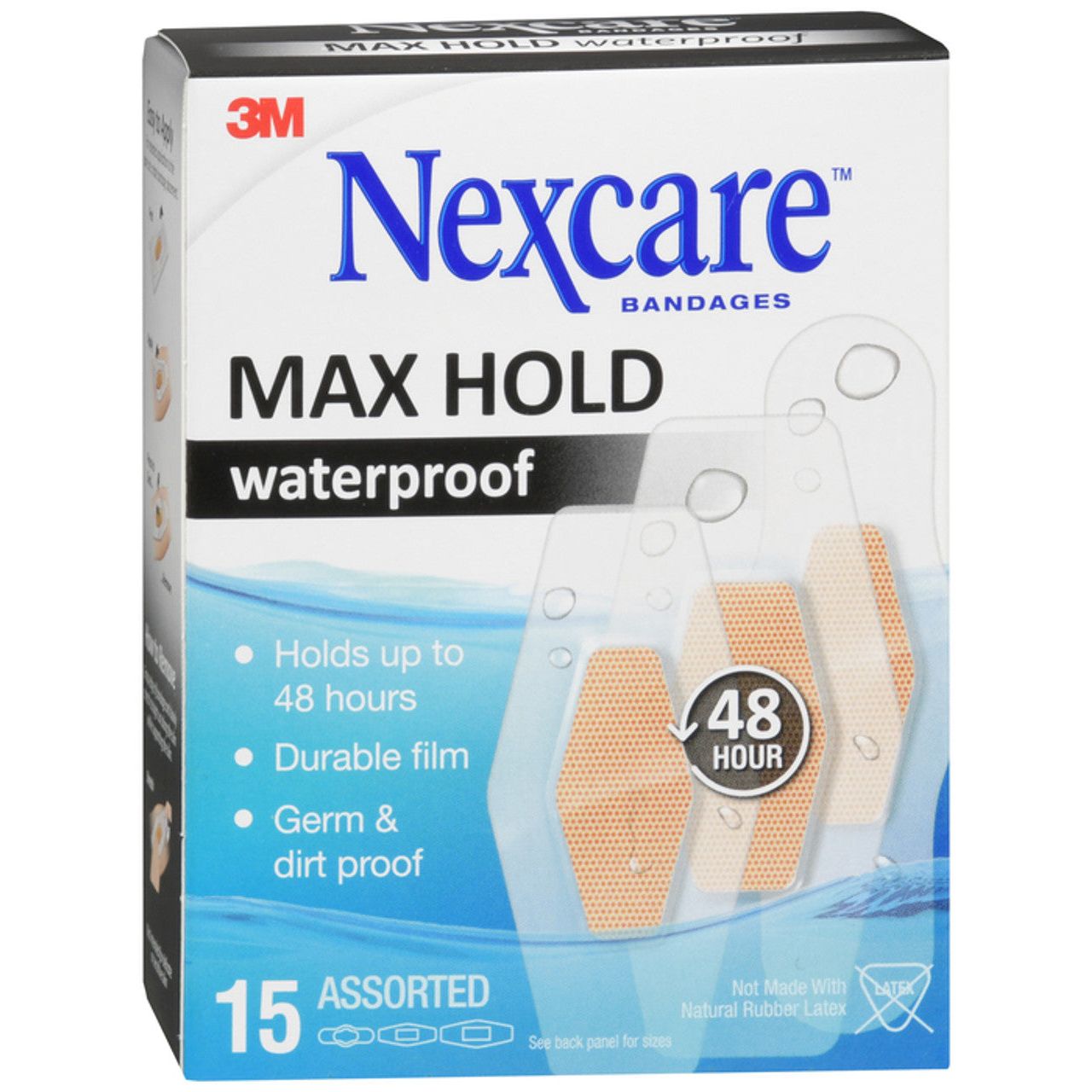 Nexcare Max Hold Waterproof Assorted Bandages - 15ct
