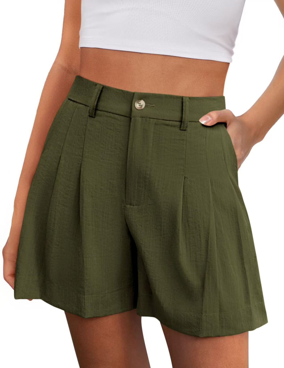 Urban-style Chic Womens High-waisted Casual Shorts