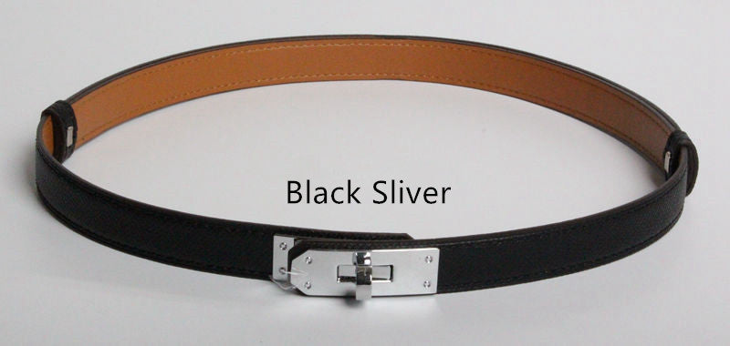 High Quality Women Real Leather 1.8cm Width Belts Golden