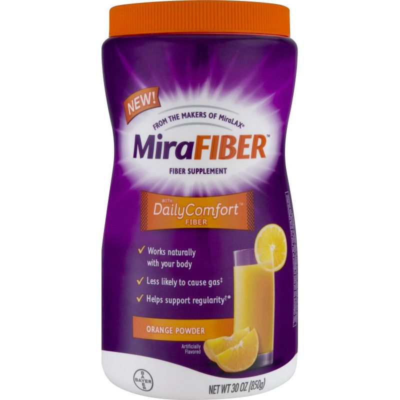 MiraFiber Supplement, With Daily Comfort Orange Powder