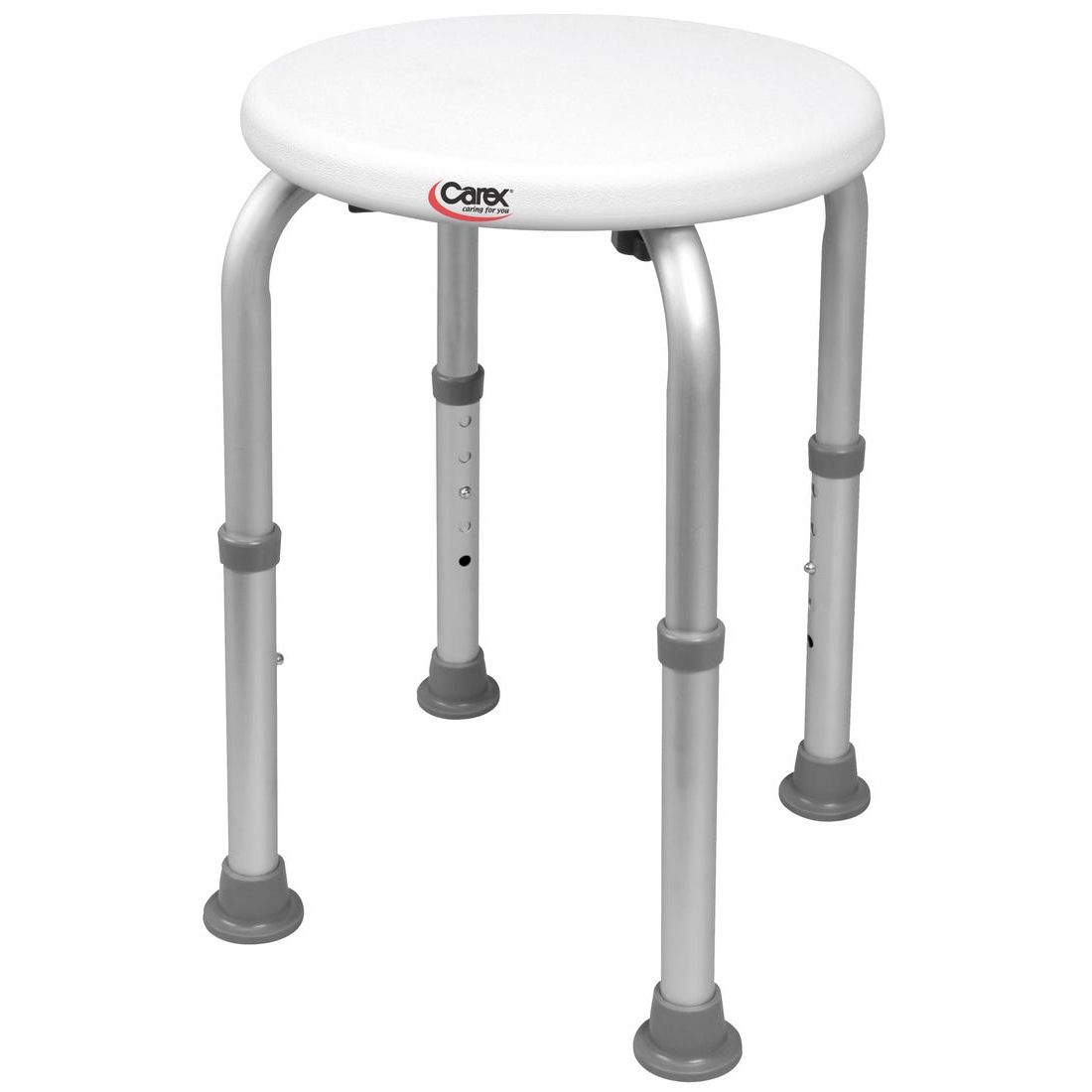 Adjustable Compact Round Shower Stool – Heavy Duty Bath Safety Seat with Non-Slip Rubber Feet – Tool-Free Assembly