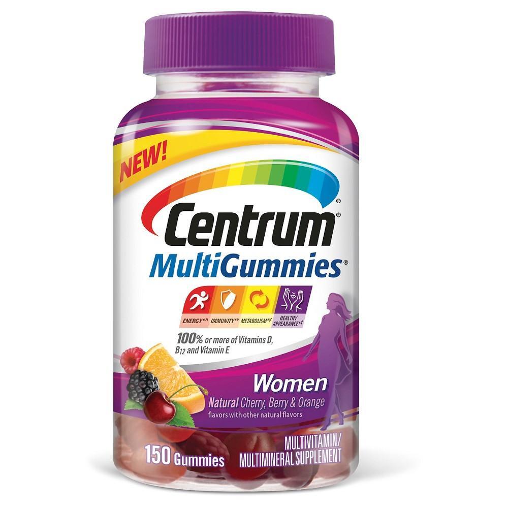 Centrum MultiGummies Gummy Multivitamin For Women, Multivitamin/Multimineral Supplement With Vitamin D3, B Vitamins And Antioxidants, Assorted Fruit Flavor