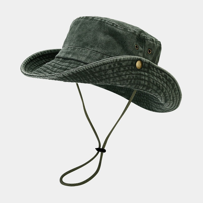 Spring And Summer New Patchwork Big Brim Washed Old Fishing Alpine Cap