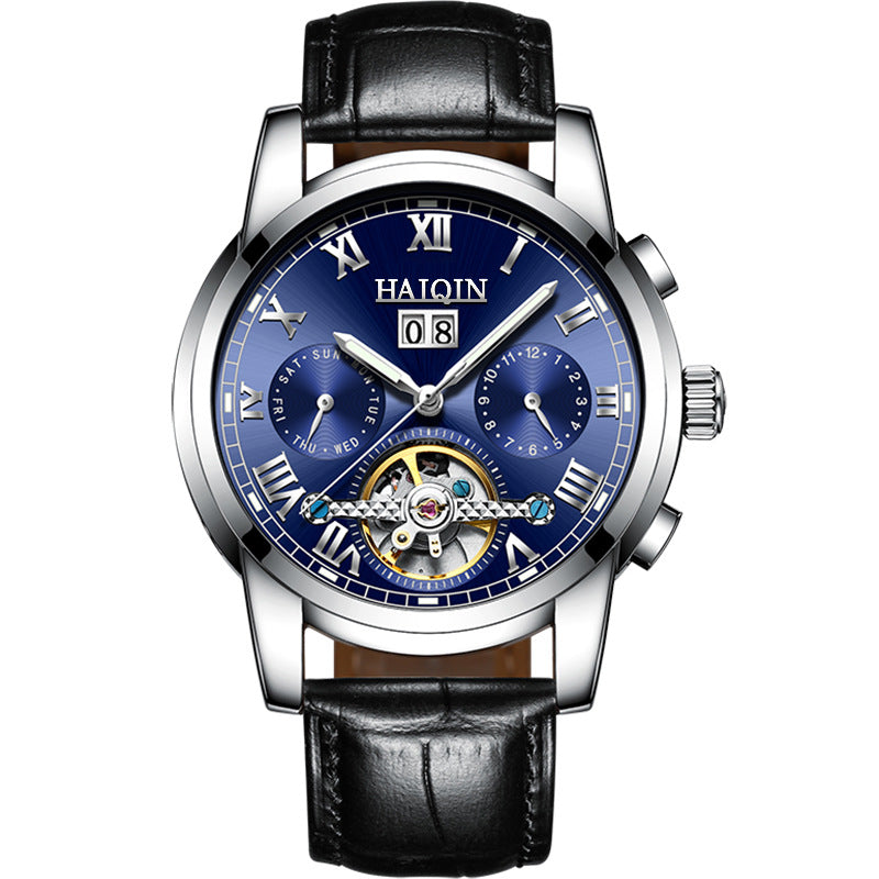 Men's Fashion Luminous Waterproof Skeleton Tourbillon Watch