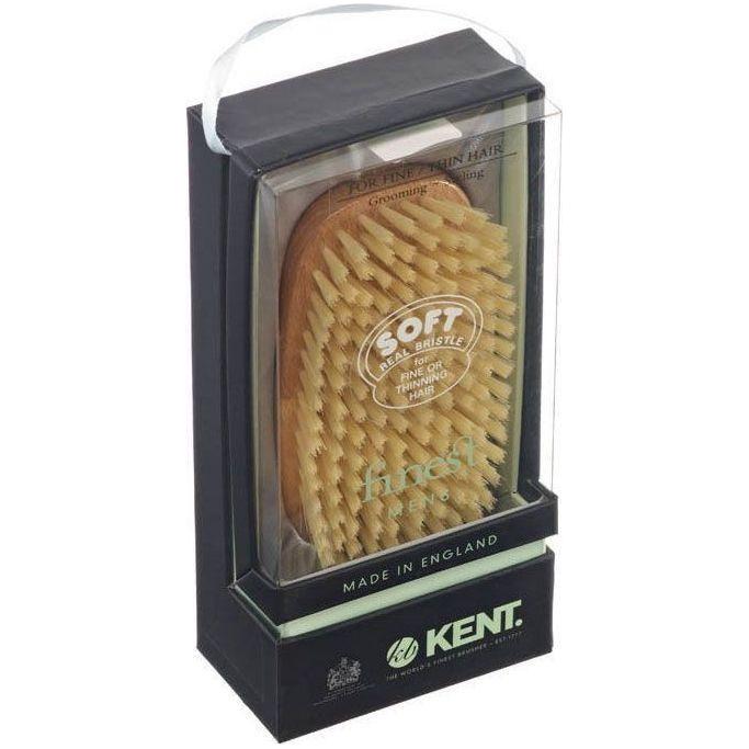 Kent MS23D Men's Club Hair Brush Soft White Bristle. Sensitive Scalps