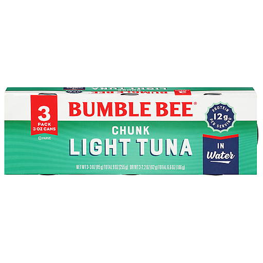 Bumble Bee 3 Pack Chunk Light Tuna In Water 3 3 Oz Cans