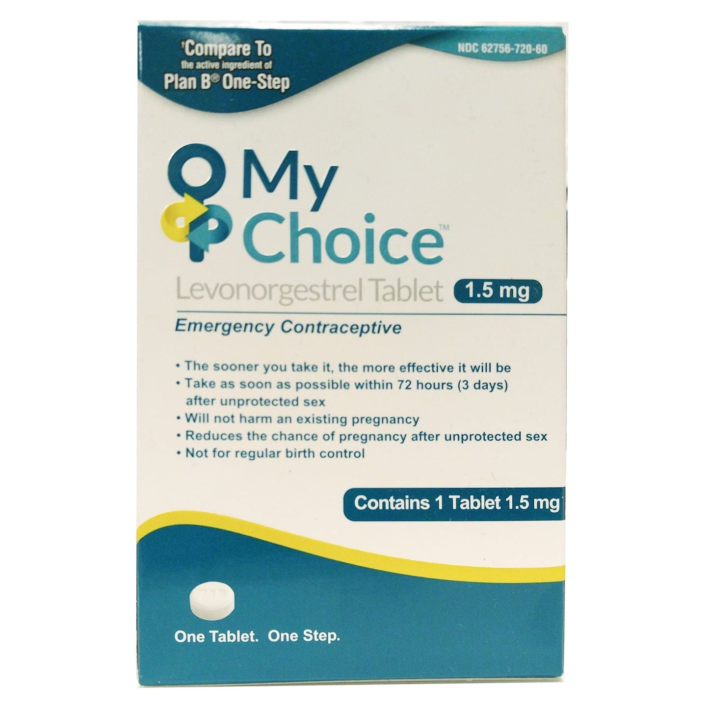My Choice Emergency Contraceptive, 1.5mg Levonorgestrel Tablet, 1 Count