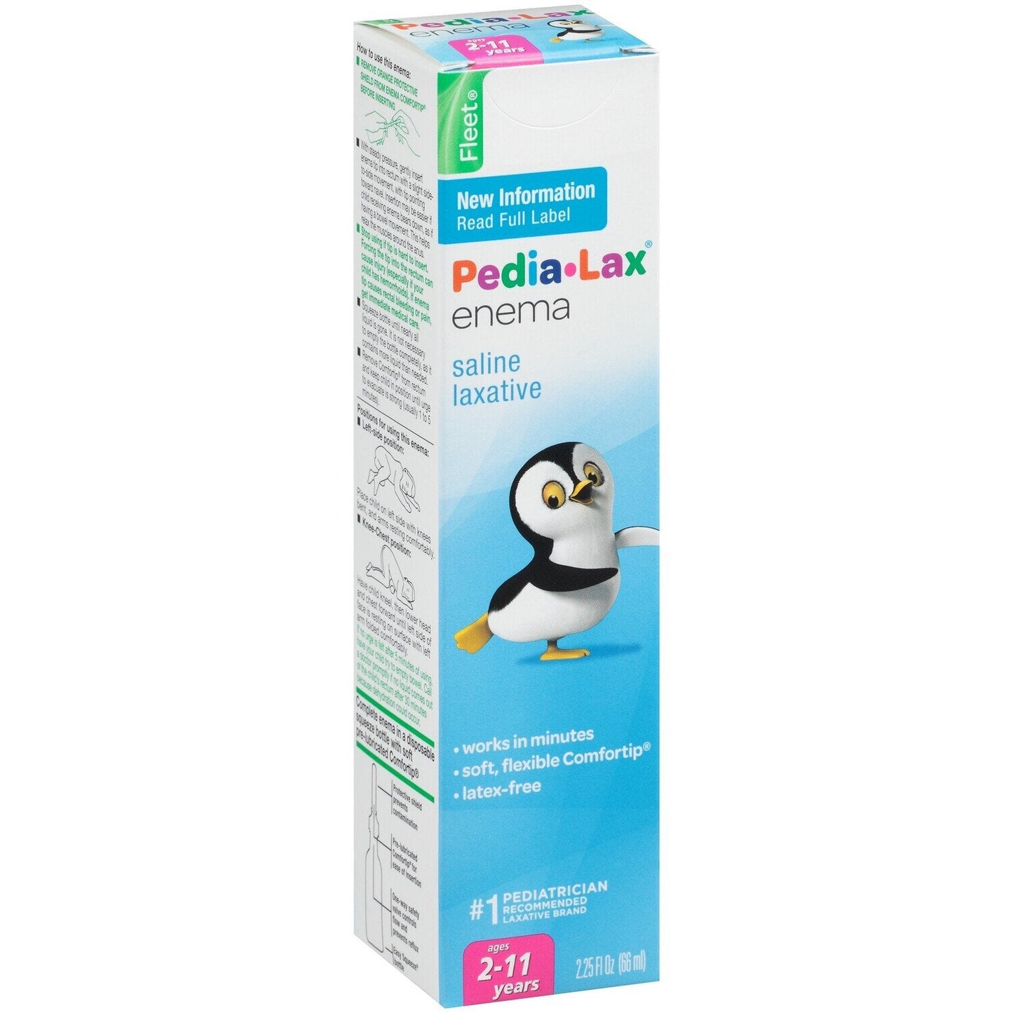 Fleet Pedia-Lax Children's Saline Enema – 2.25 oz Liquid – Fast Constipation Relief for Kids