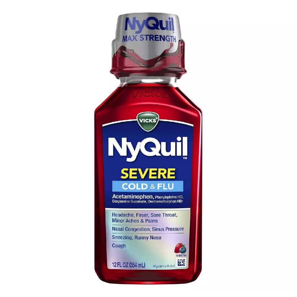 Vicks® NyQuil™ Severe Cold & Flu Berry Liquid, 8 oz