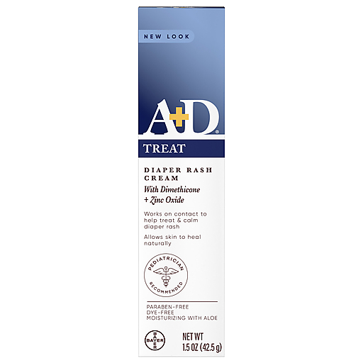 A+D Treat Diaper Rash Cream With Dimethicone + Zinc Oxide 1.5 Oz Box