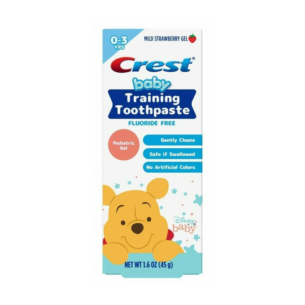 Crest Training Toothpaste, Fluoride Free, Mild Strawberry Gel, 1.6 Oz